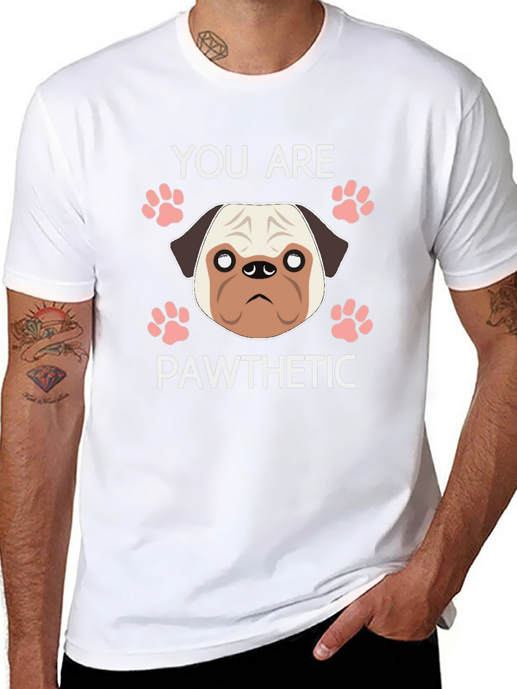 Pawthetic Pug Graphic T-Shirt