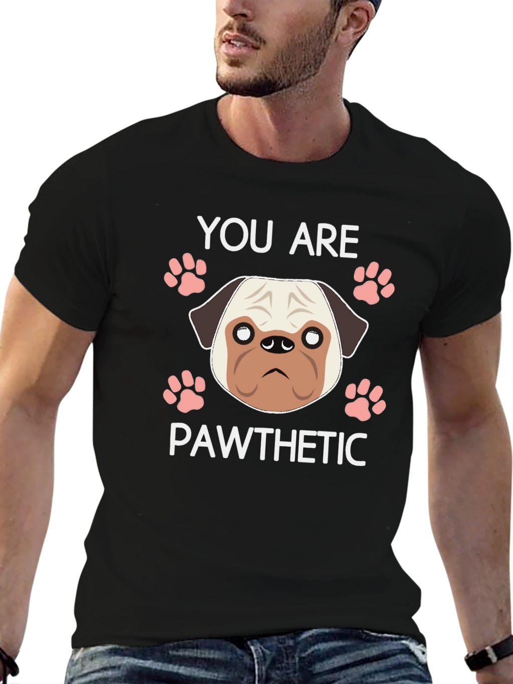 Pawthetic Pug Graphic T-Shirt