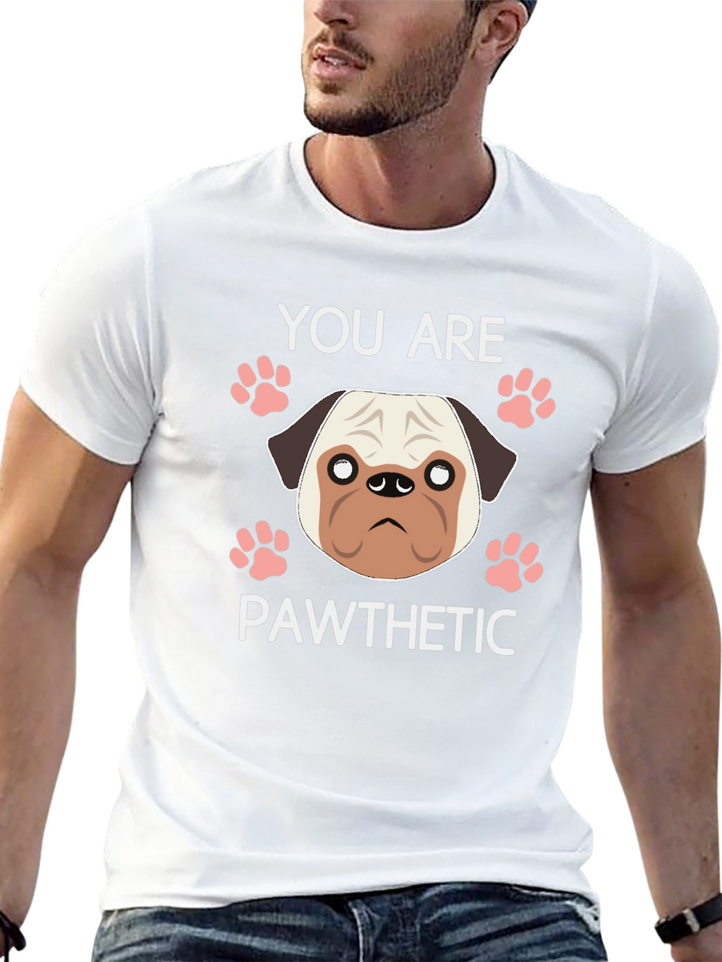 Pawthetic Pug Graphic T-Shirt