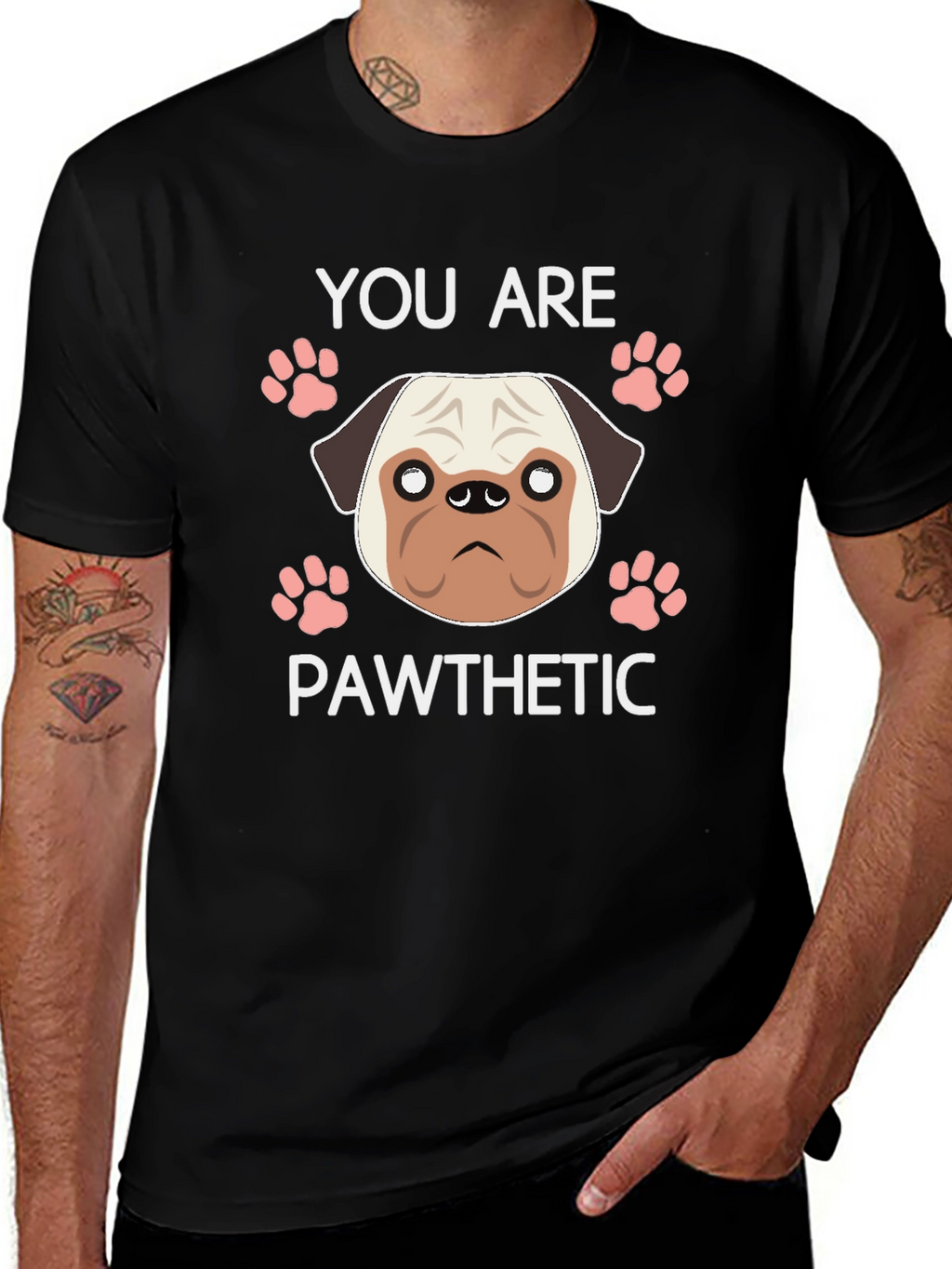 Pawthetic Pug Graphic T-Shirt