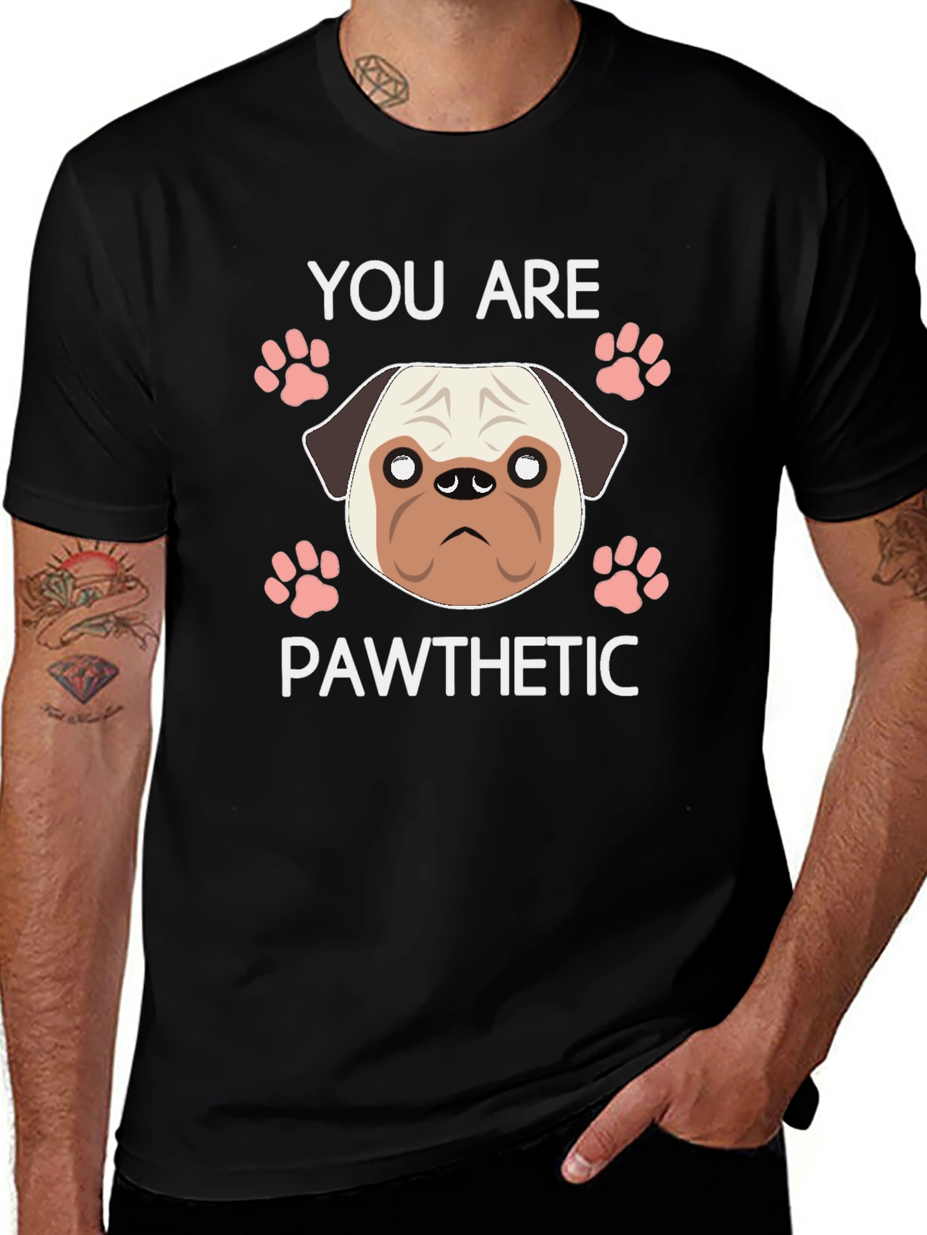 Pawthetic Pug Graphic T-Shirt