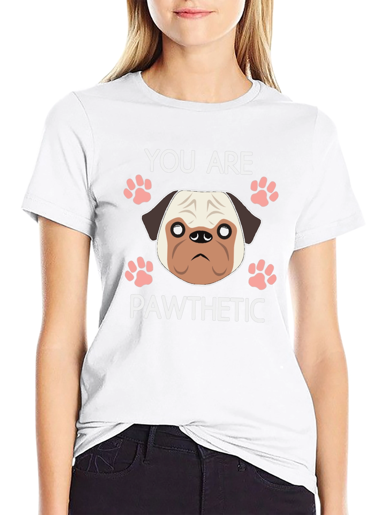 Pawthetic Pug Graphic T-Shirt