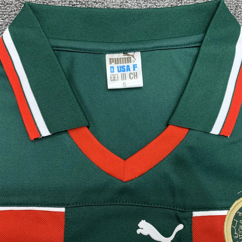 1998 Morocco Green Retro Soccer Jersey Back