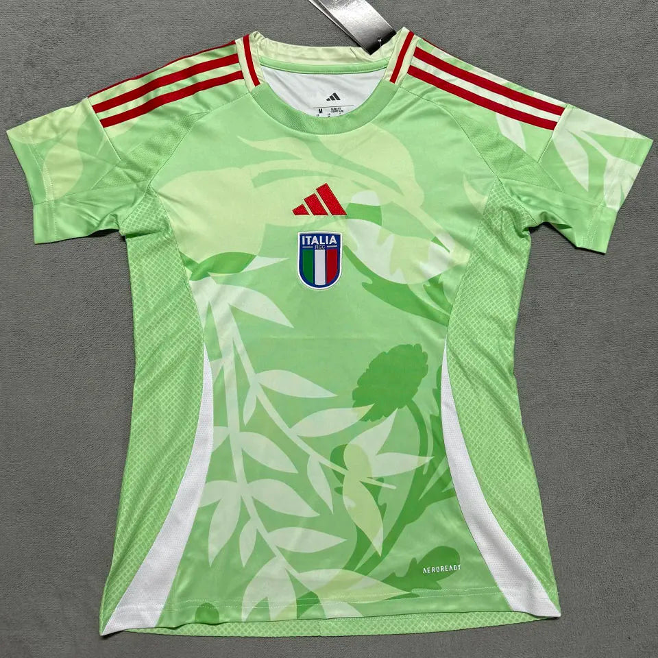 2025 Italy UEFA Women's Euro Green Away Women Soccer Jersey 女 Front