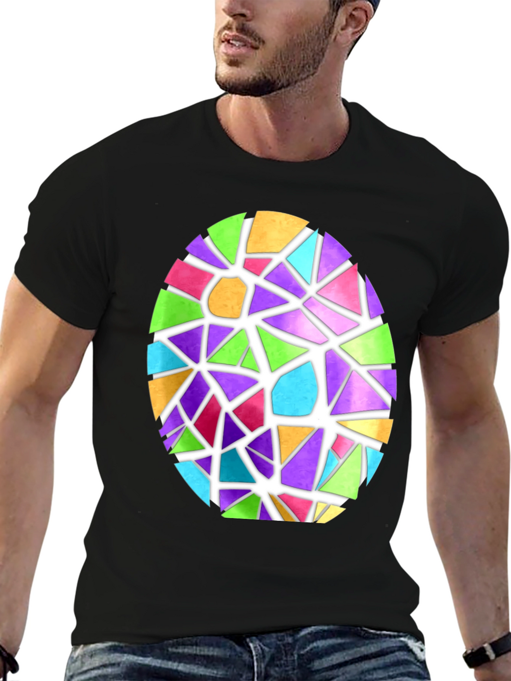 Stained Glass Easter Egg Graphic Tee