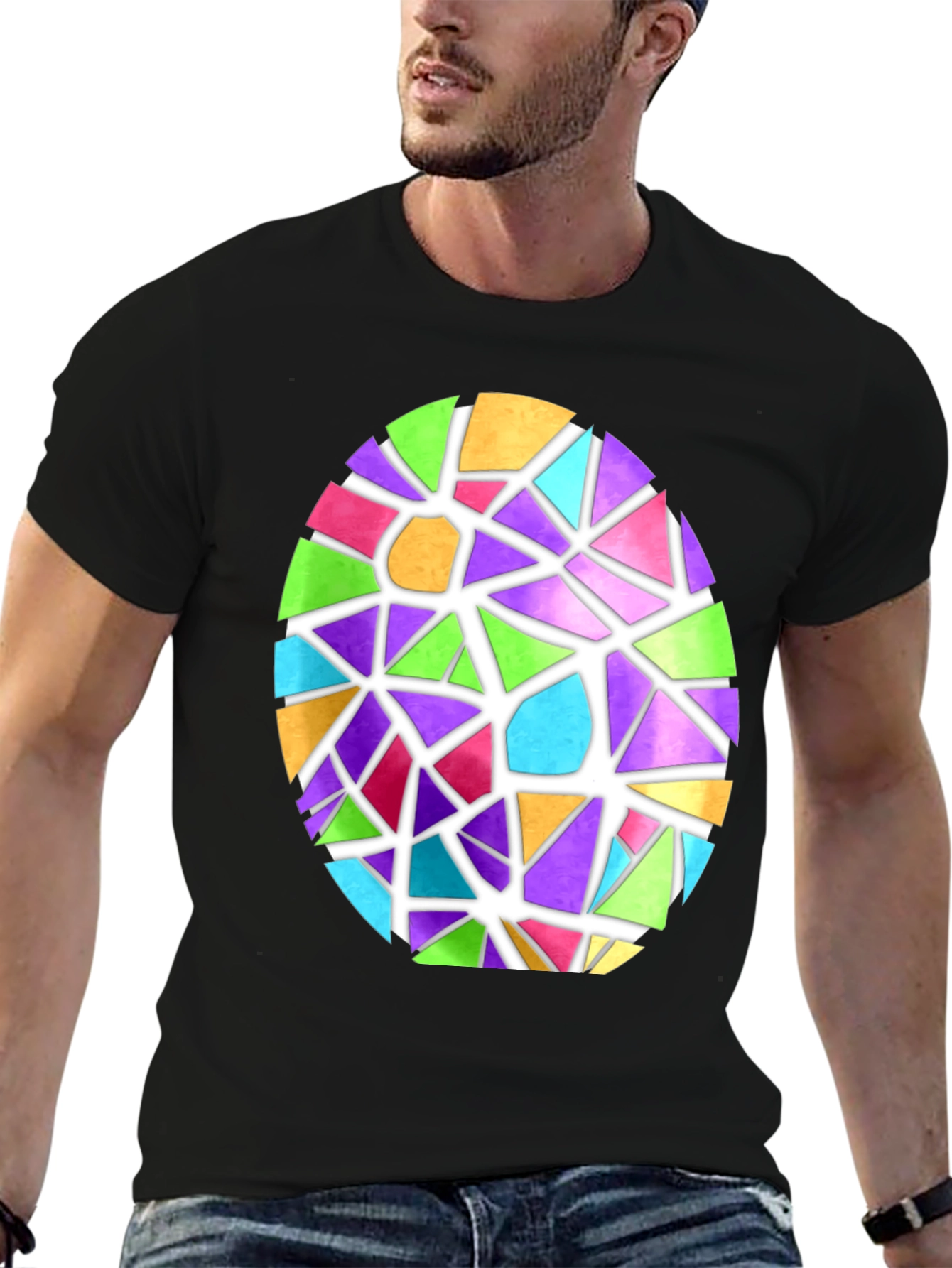 Stained Glass Easter Egg Graphic Tee