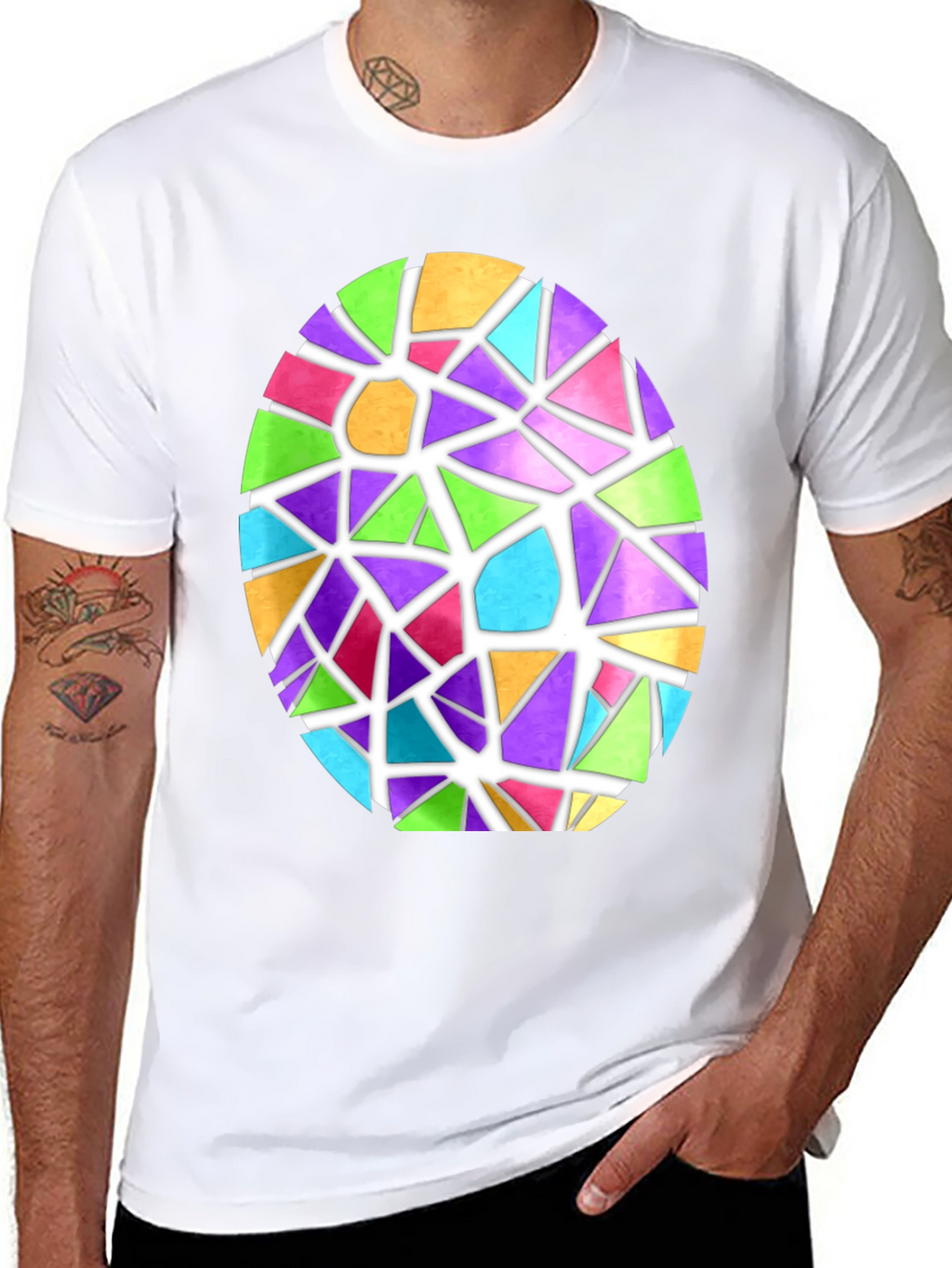 Stained Glass Easter Egg Graphic Tee