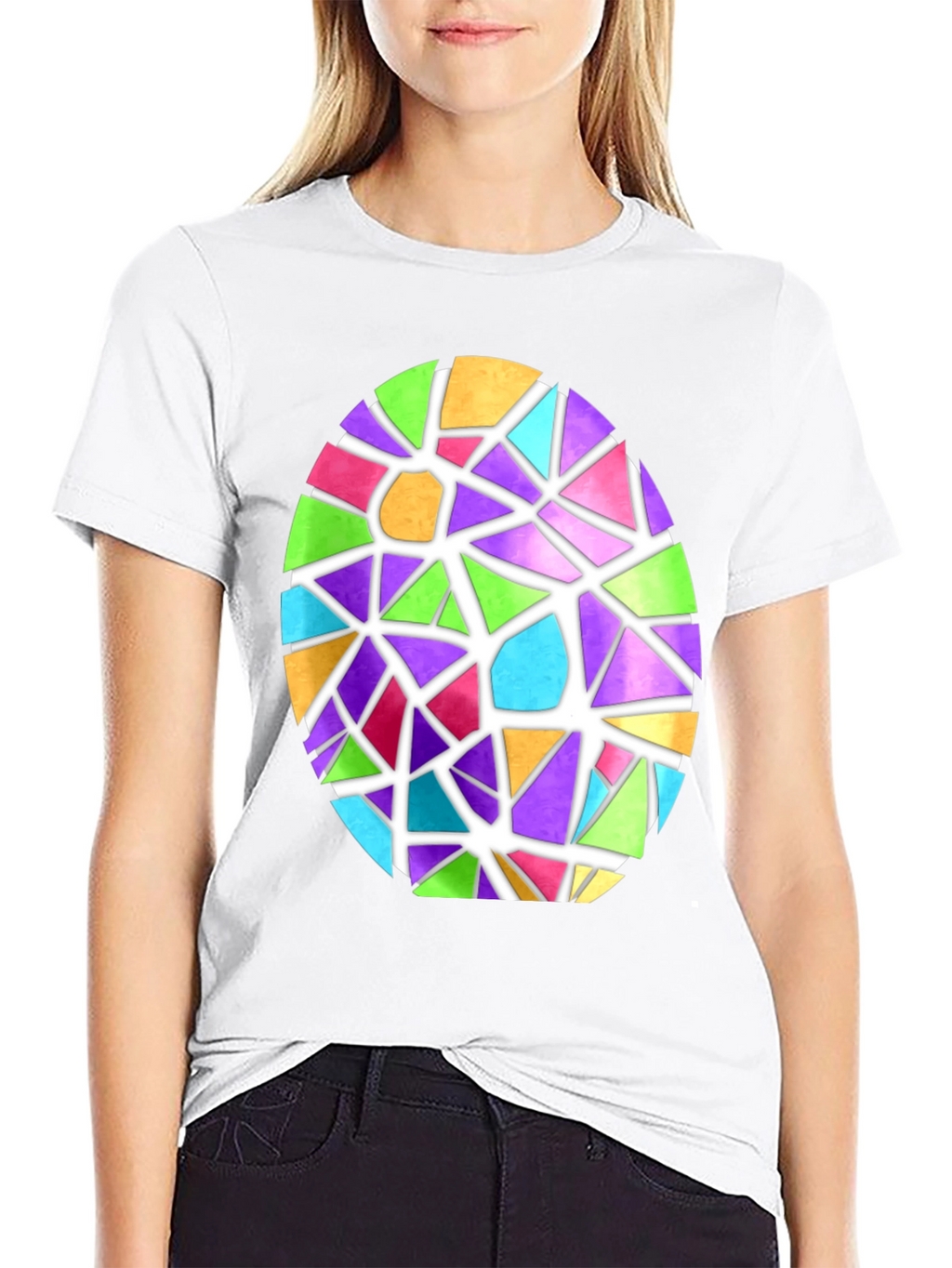 Stained Glass Easter Egg Graphic Tee