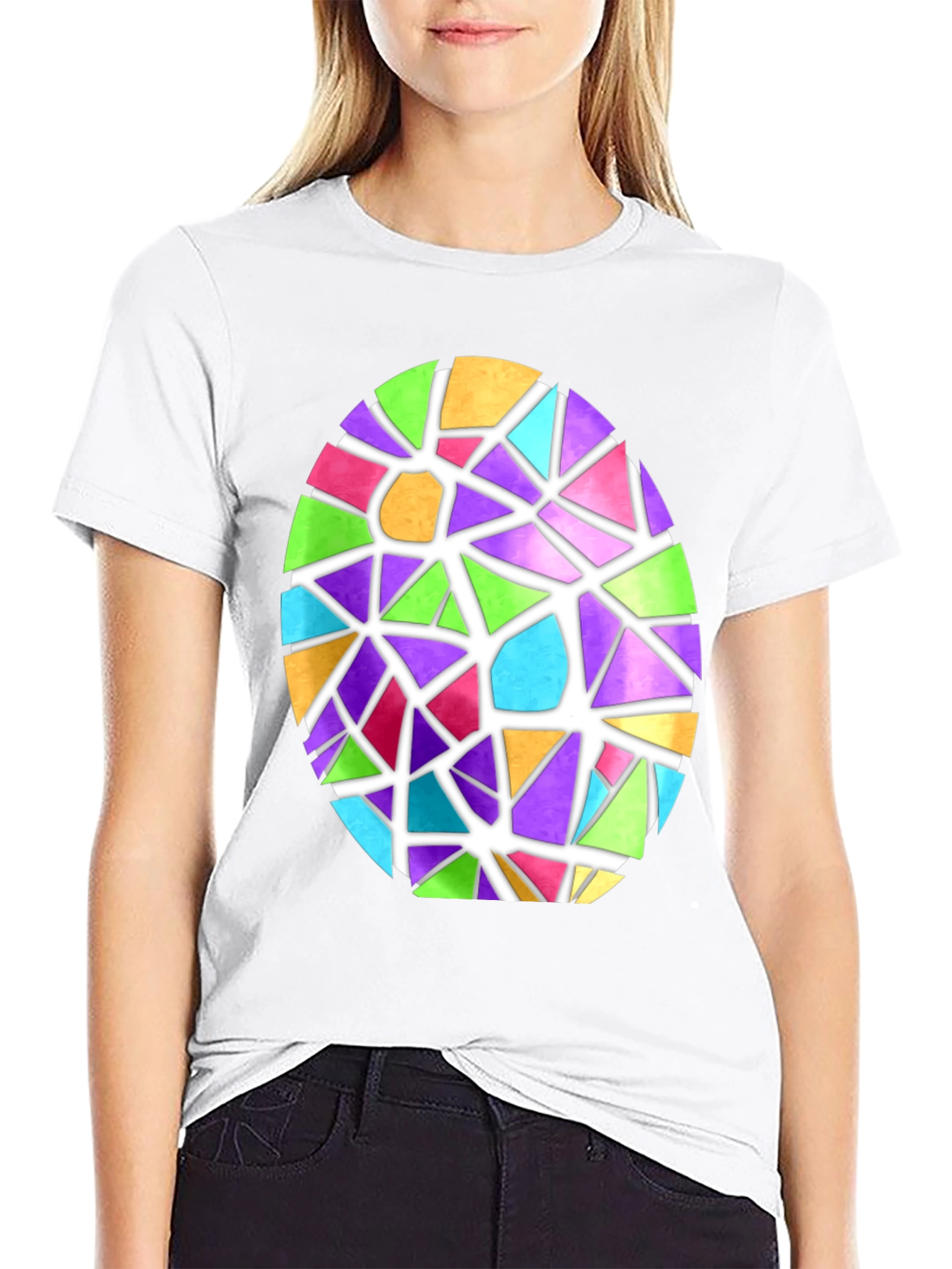 Stained Glass Easter Egg Graphic Tee