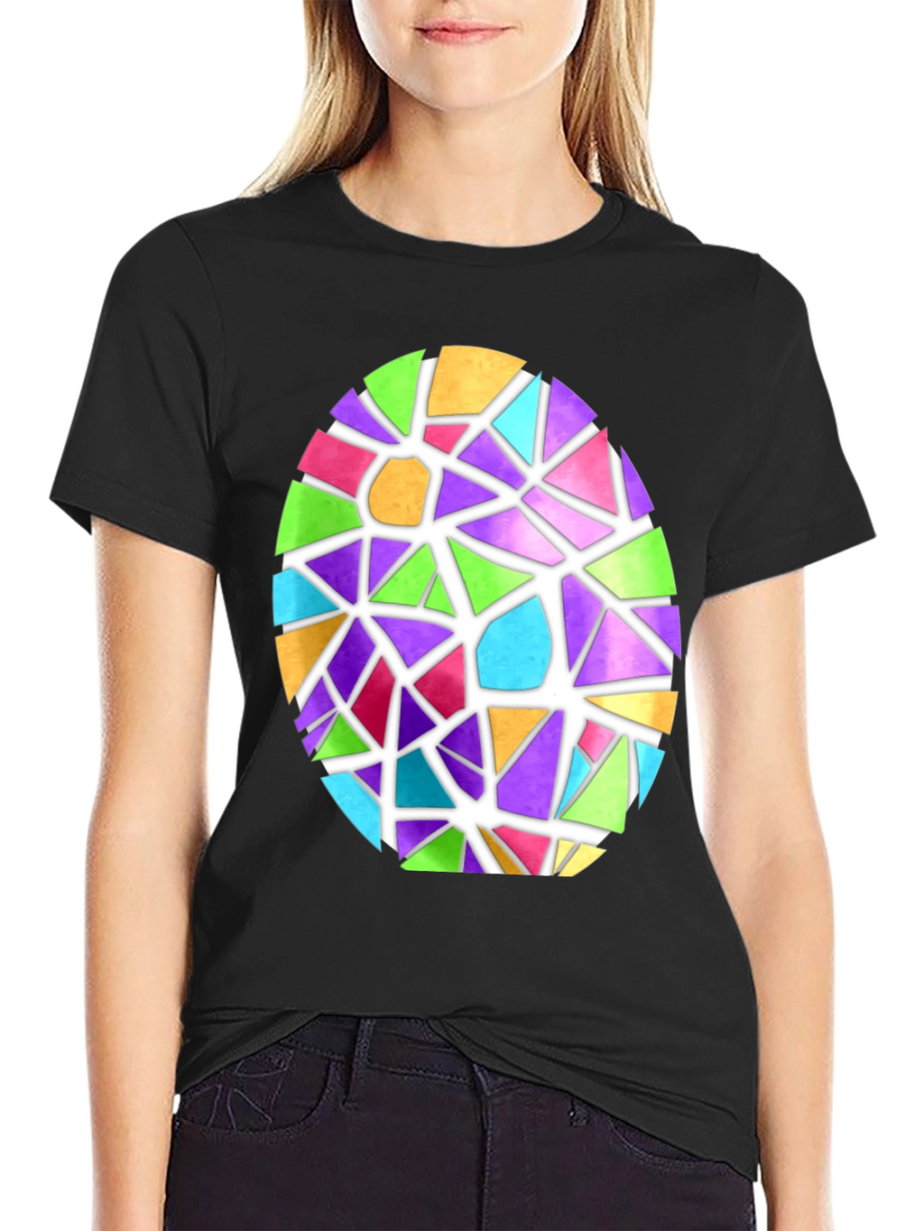 Stained Glass Easter Egg Graphic Tee