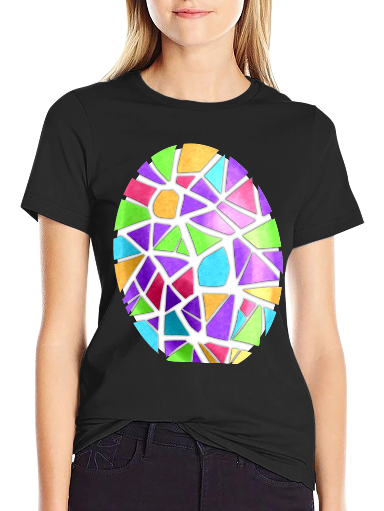 Stained Glass Easter Egg Graphic Tee
