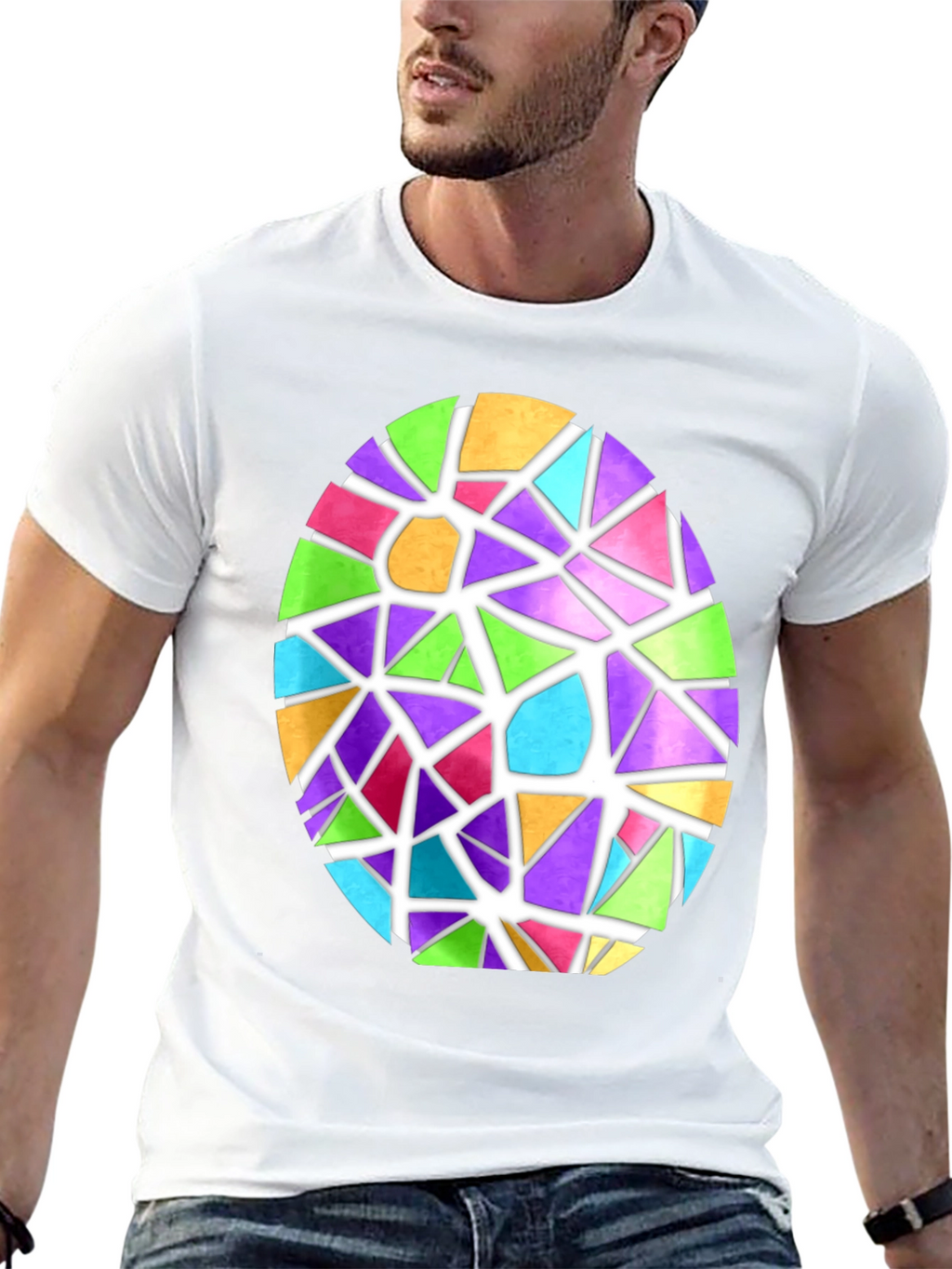 Stained Glass Easter Egg Graphic Tee