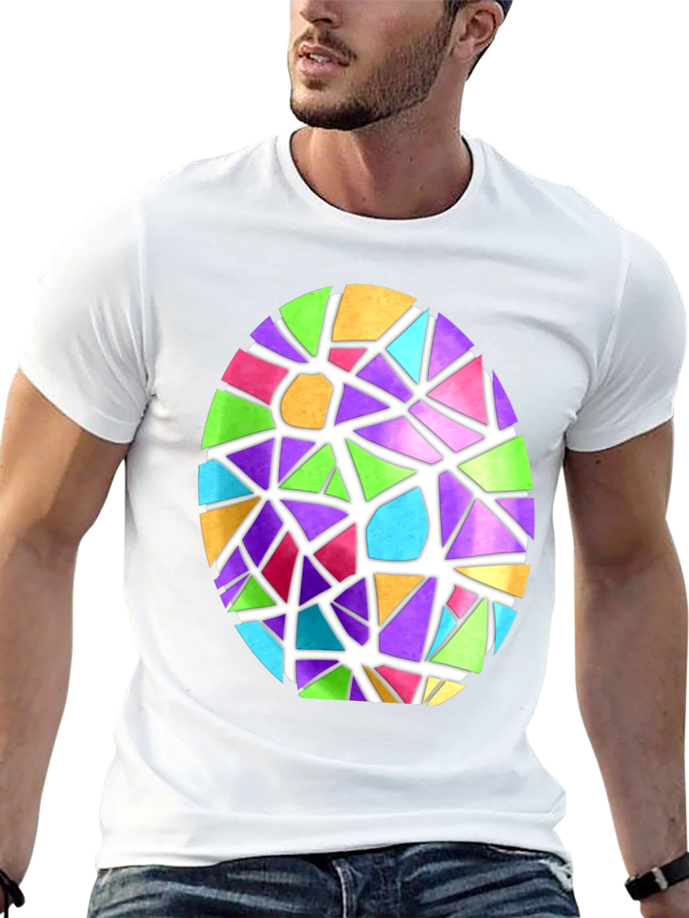 Stained Glass Easter Egg Graphic Tee