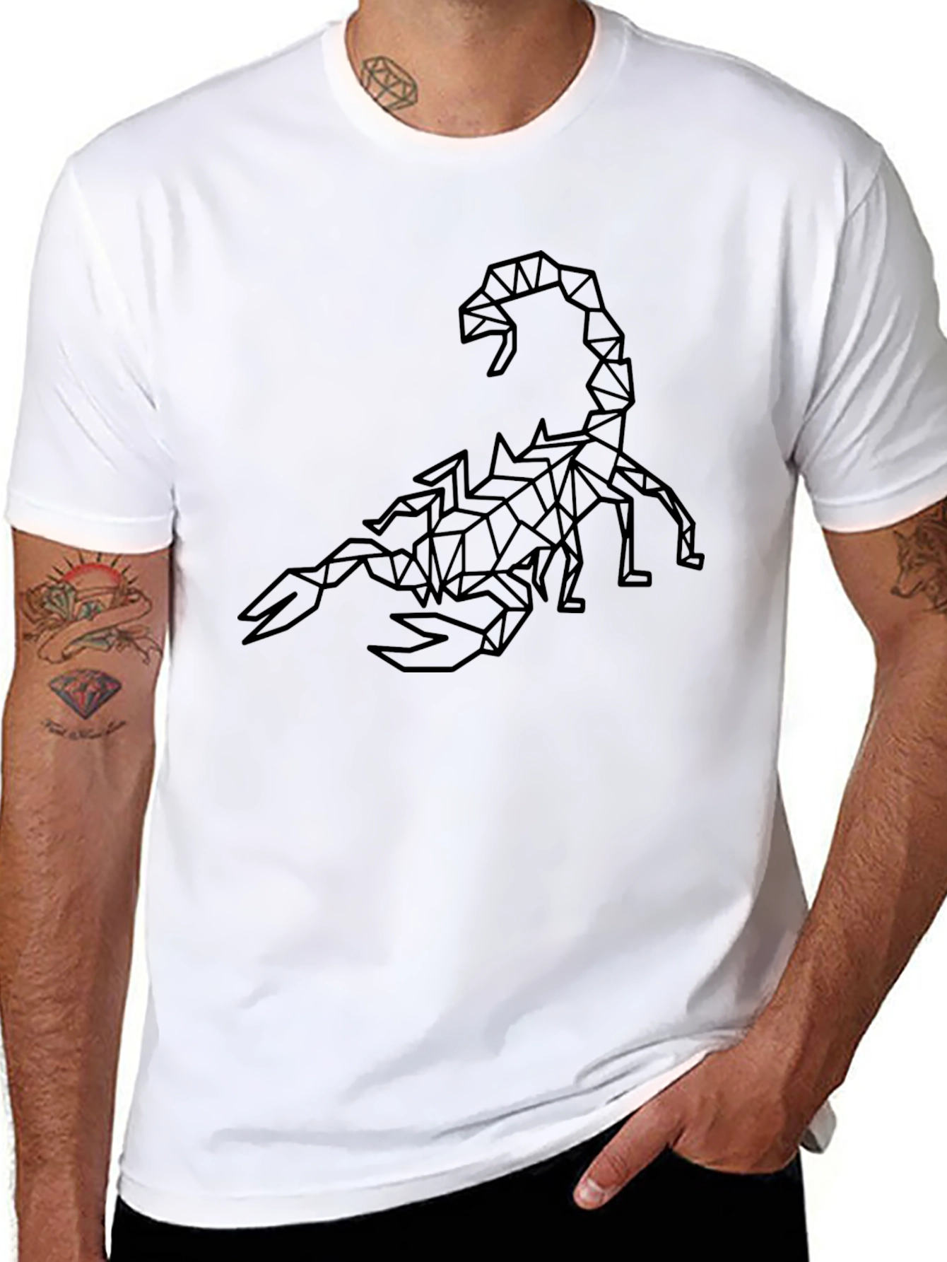 Geometric Scorpion Graphic Black T-Shirt