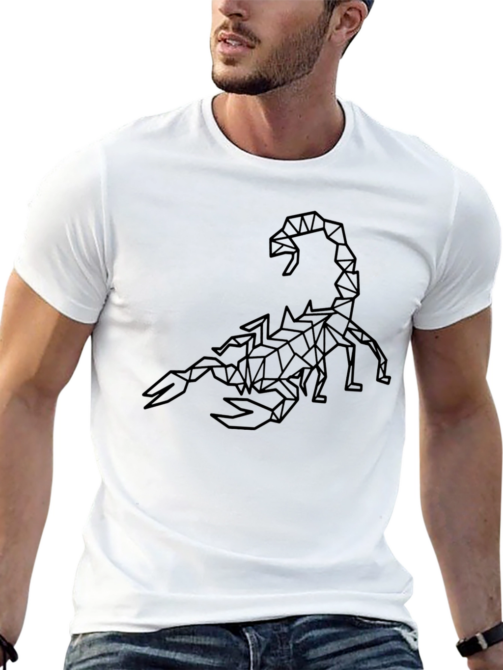 Geometric Scorpion Graphic Black T-Shirt