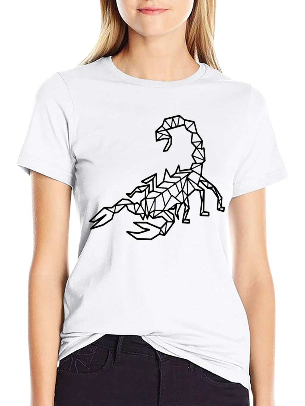 Geometric Scorpion Graphic Black T-Shirt