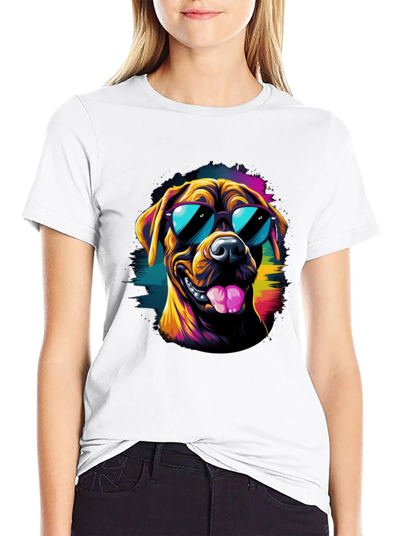 Cool Dog Graphic Tee - Black