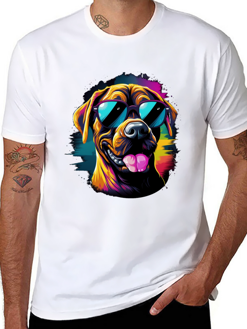 Cool Dog Graphic Tee - Black