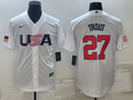 Men's 2023 World Baseball Classic #27 Mike Trout USA White Jerseys