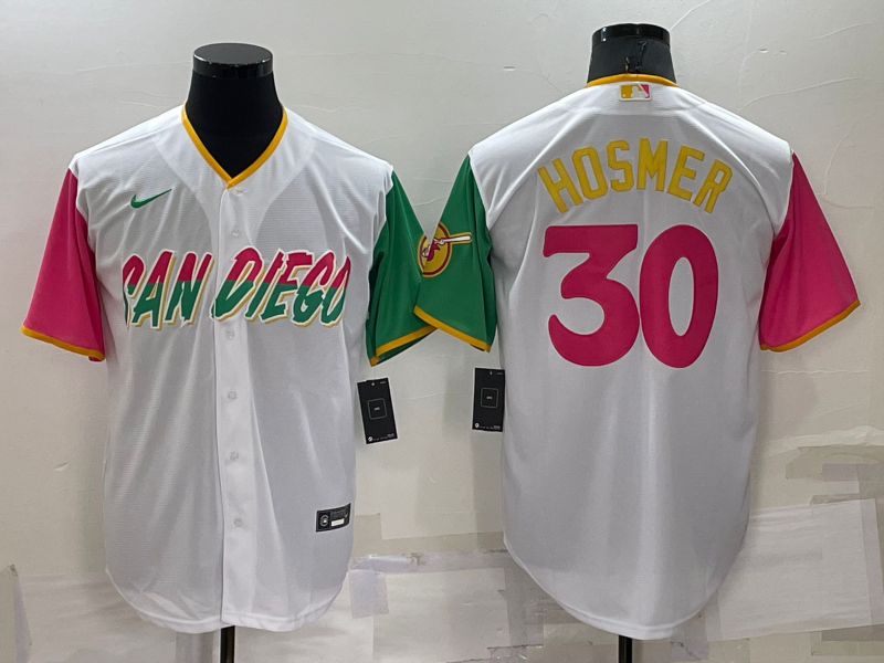 Men's San Diego Padres Eric Hosmer #30 White Player Stitched Jerseys