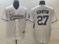 Men's New York Yankees Giancarlo Stanton #27 White Game Jerseys Joint Edition