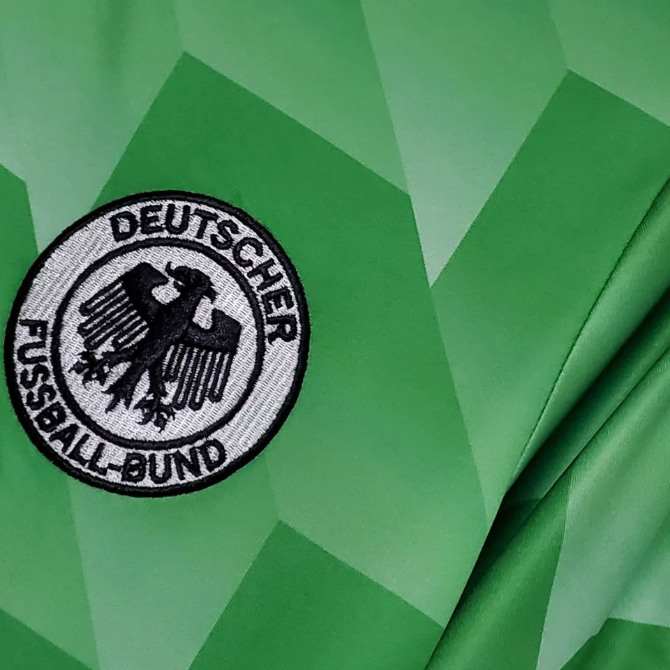 1988 Germany Away Green Retro Soccer Jersey Detail 3