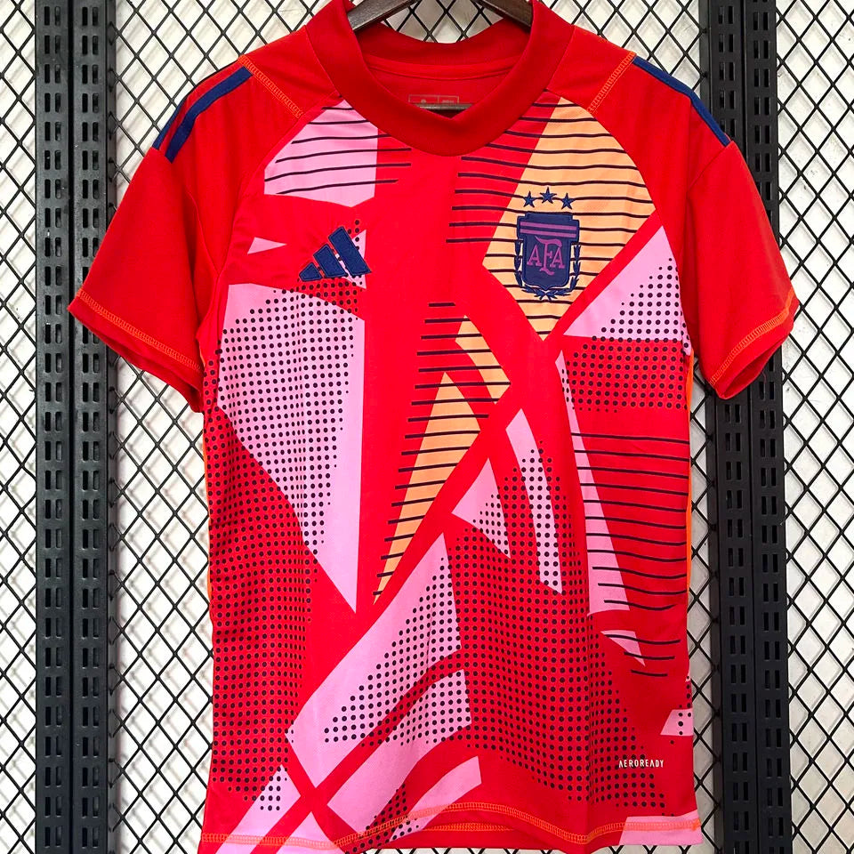 2024/25 Argentina Red Goalkeeper Fans Soccer Jersey Front