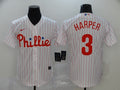 Men's Philadelphia Phillies #3 Bryce Harper Majestic Pinstripe Jerseys