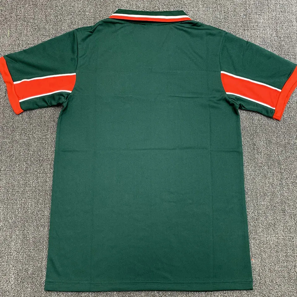1998 Morocco Green Retro Soccer Jersey Detail 3
