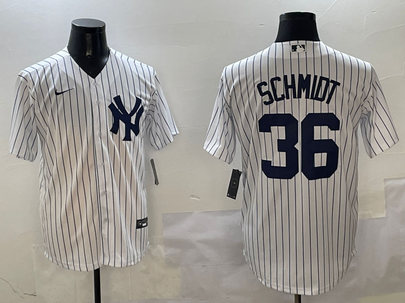 Men's New York Yankees Clarke Schmidt #36 White Home Replica Player Jerseys