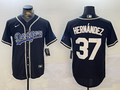 Men's Los Angeles Dodgers Teoscar Hernandez #37 Black Player Jerseys