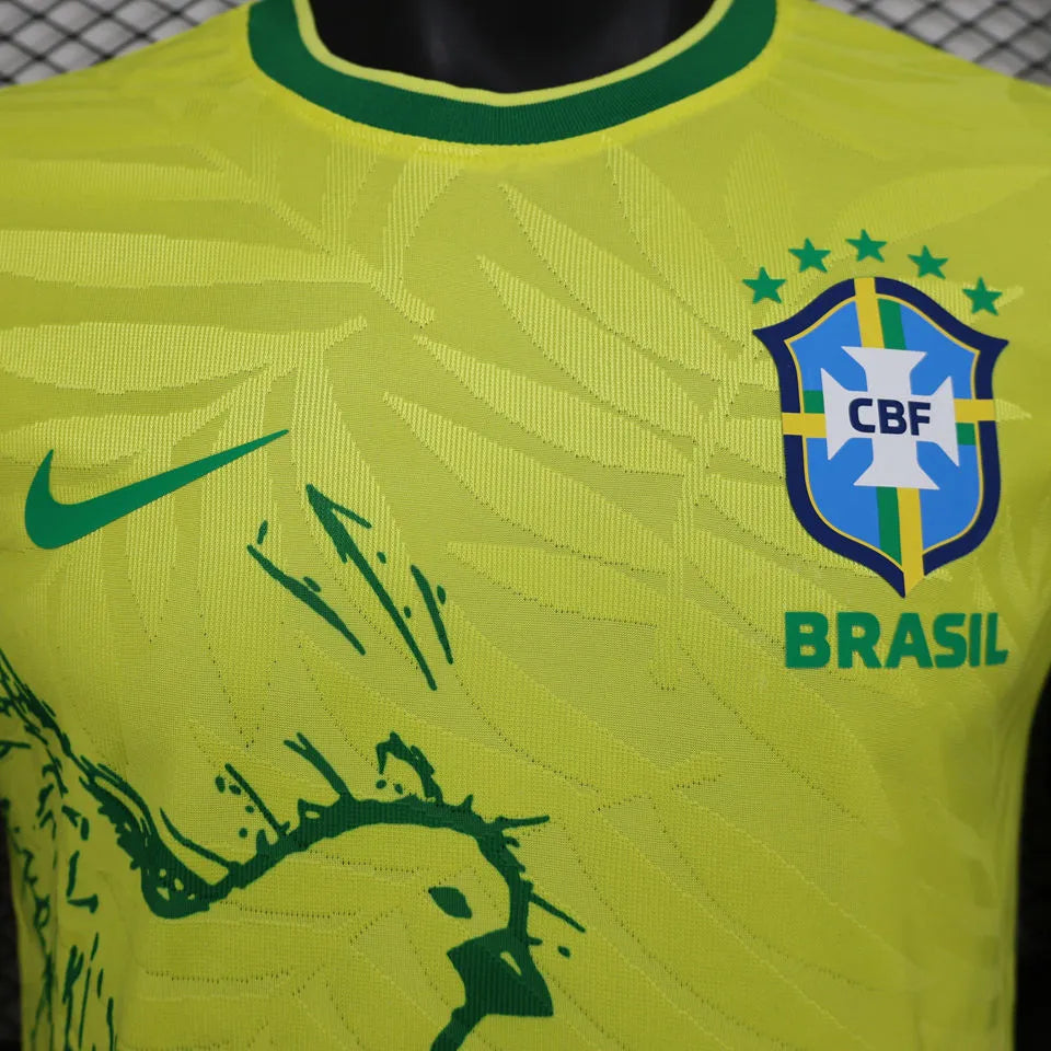 2022/23 Brazil Special Edition Yellow Player Version Jersey Detail 1