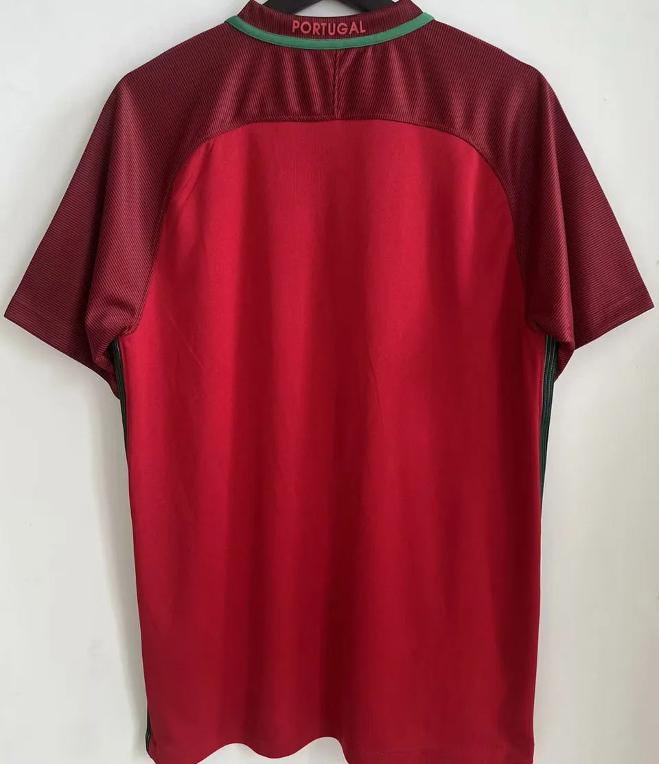 2016 Portugal Home Retro Soccer Jersey Back