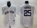 Men's New York Yankees Gleyber Torres #25 White Limited Jerseys
