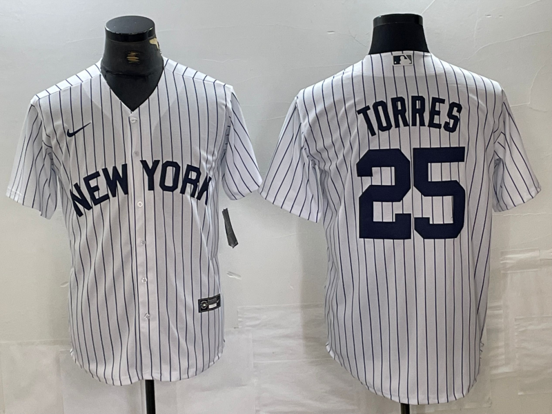 Men's New York Yankees Gleyber Torres #25 White Limited Jerseys