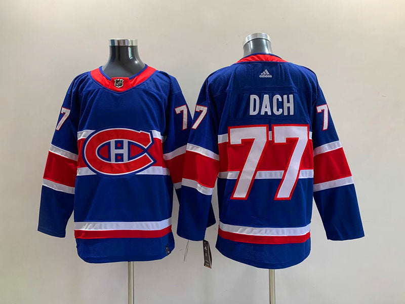 Men's Montreal Canadiens Kirby Dach #77 Blue Player Game Jerseys