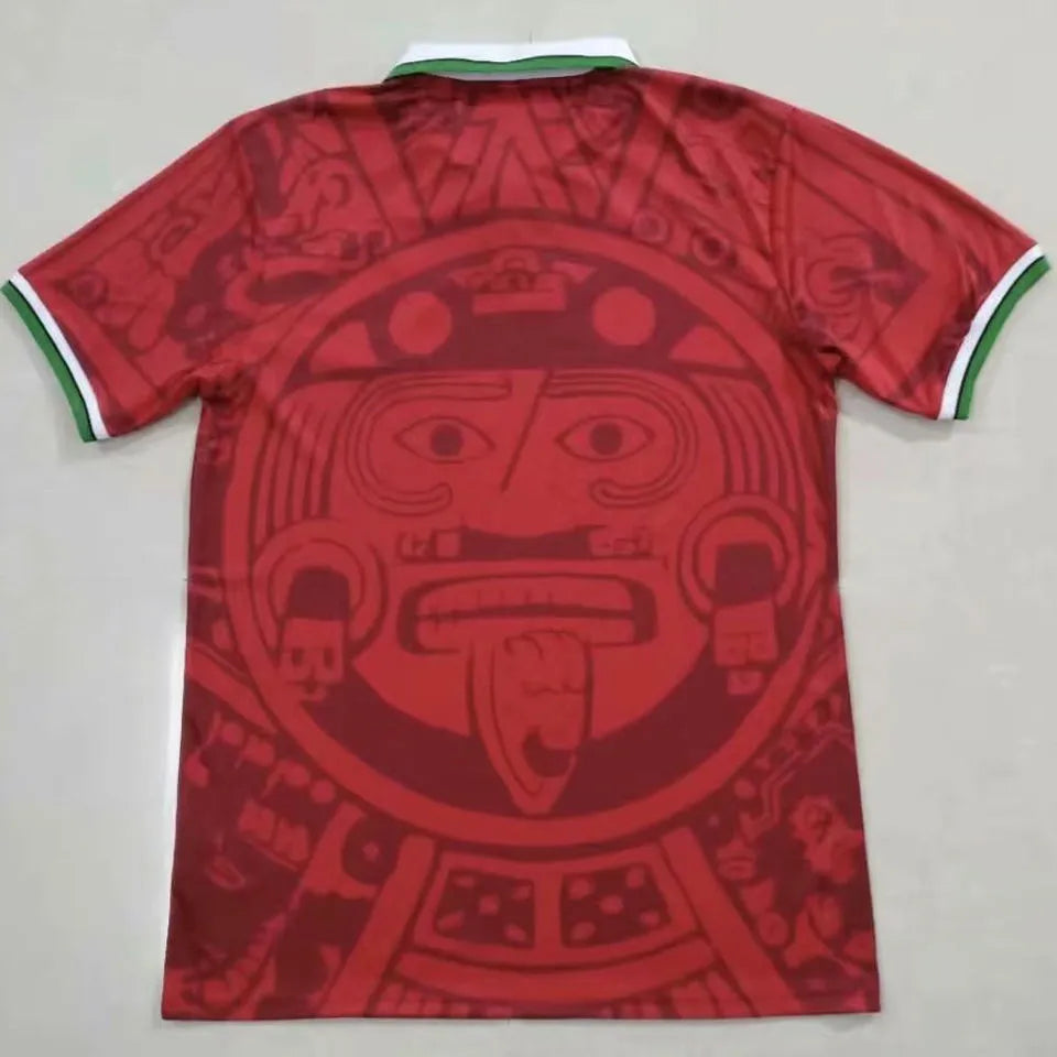 1998 Mexico Red Retro Soccer Jersey Back
