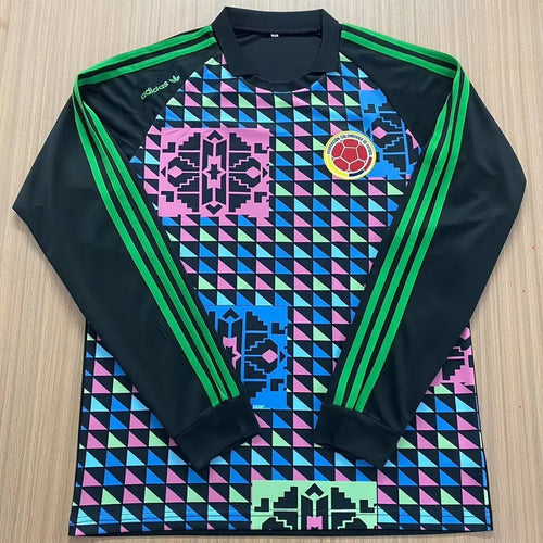 1990 Colombia Goalkeeper Retro Long Sleeve Soccer Jersey Front