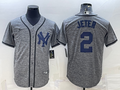 Men's New York Yankees Derek Jeter #2 Gray Replica Player Jerseys