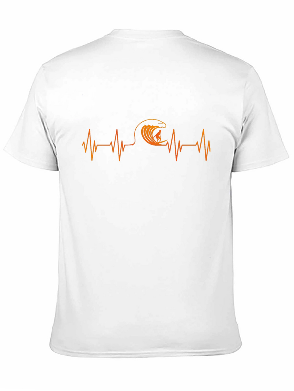 Surfing Heartbeat T-Shirt - Black Cotton Tee