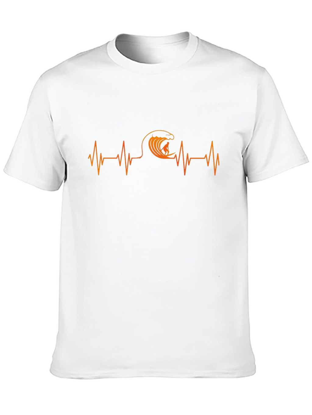 Surfing Heartbeat T-Shirt - Black Cotton Tee