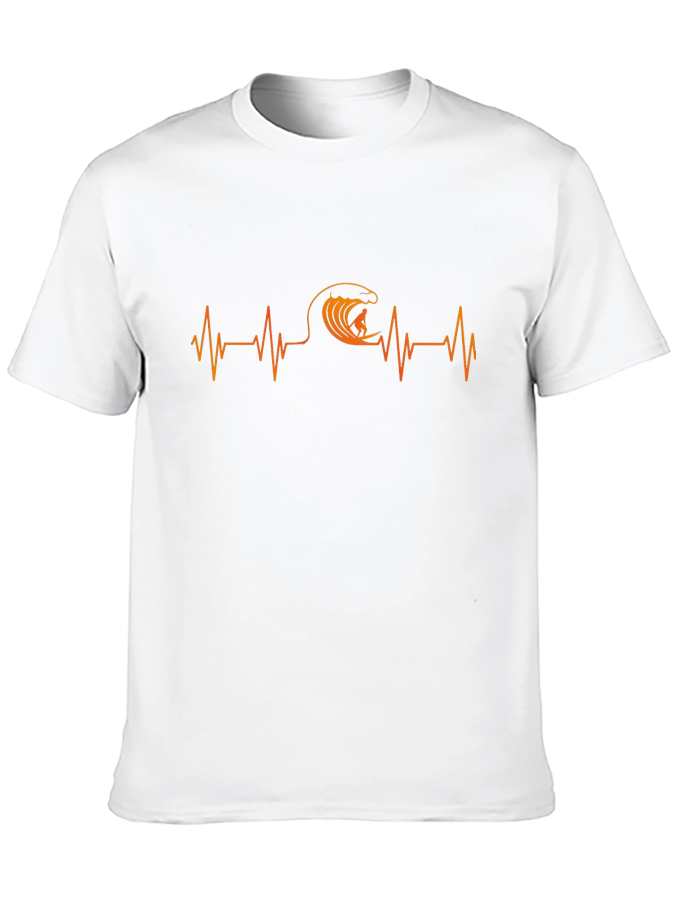 Surfing Heartbeat T-Shirt - Black Cotton Tee