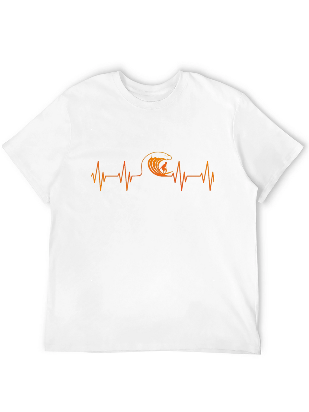 Surfing Heartbeat T-Shirt - Black Cotton Tee