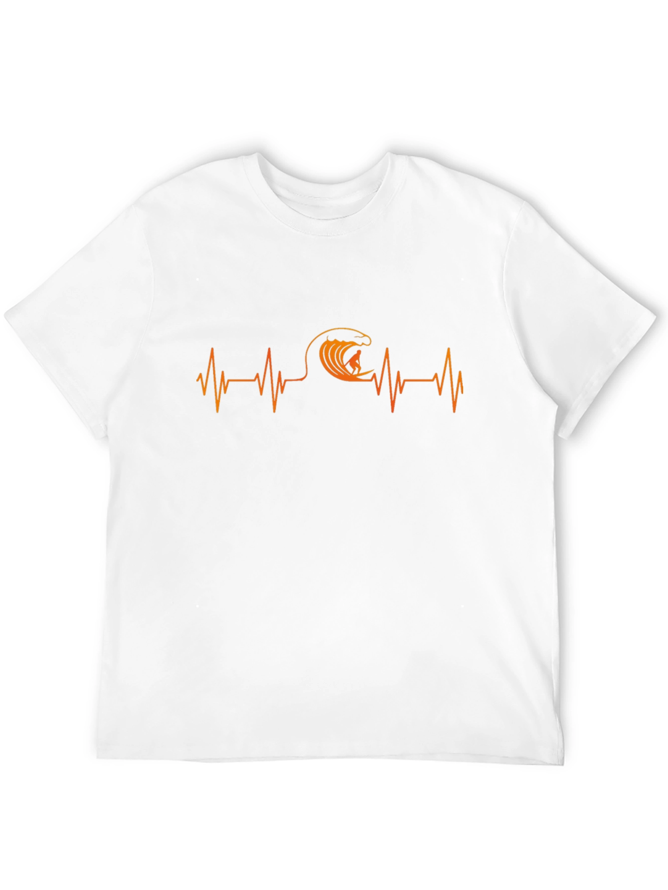 Surfing Heartbeat T-Shirt - Black Cotton Tee