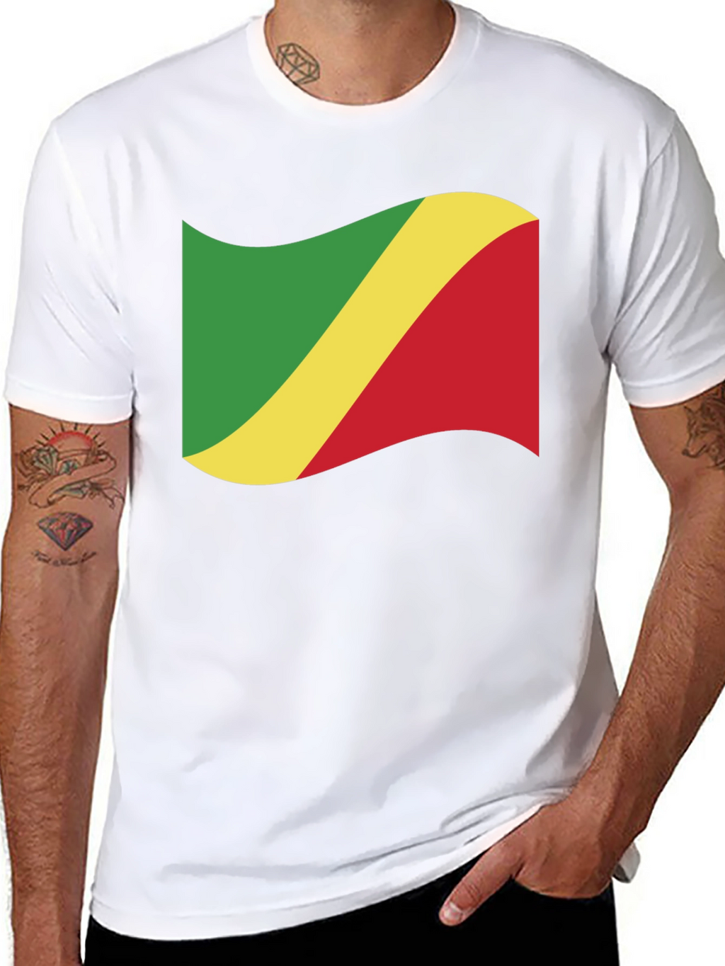 Republic of the Congo Flag Black T-Shirt