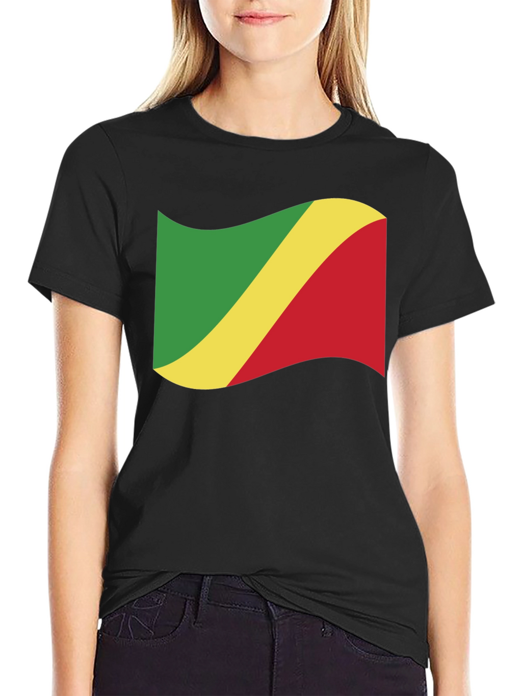 Republic of the Congo Flag Black T-Shirt