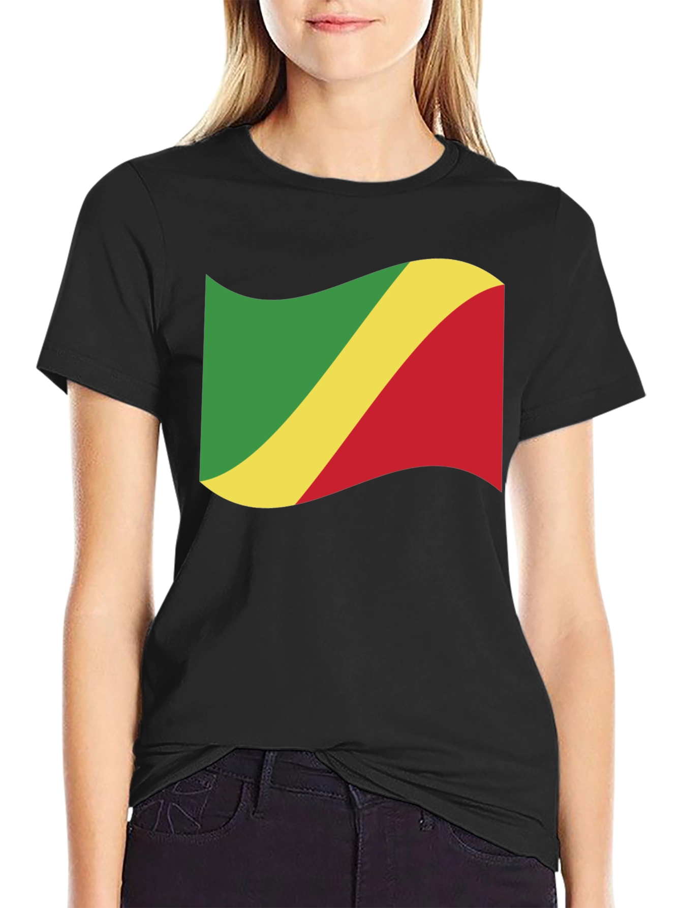 Republic of the Congo Flag Black T-Shirt