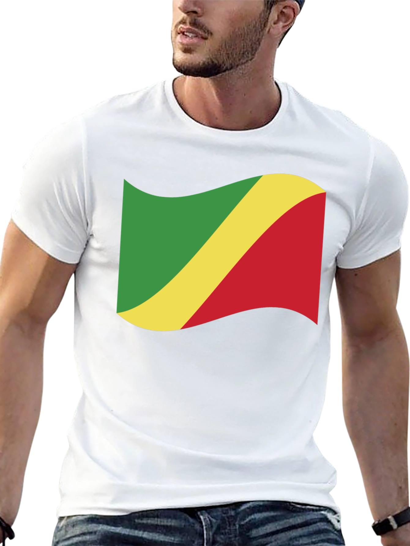Republic of the Congo Flag Black T-Shirt