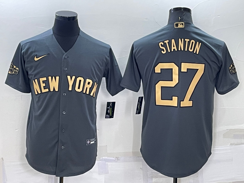 Men's New York Yankees Giancarlo Stanton #27 Gray Replica Player Jerseys