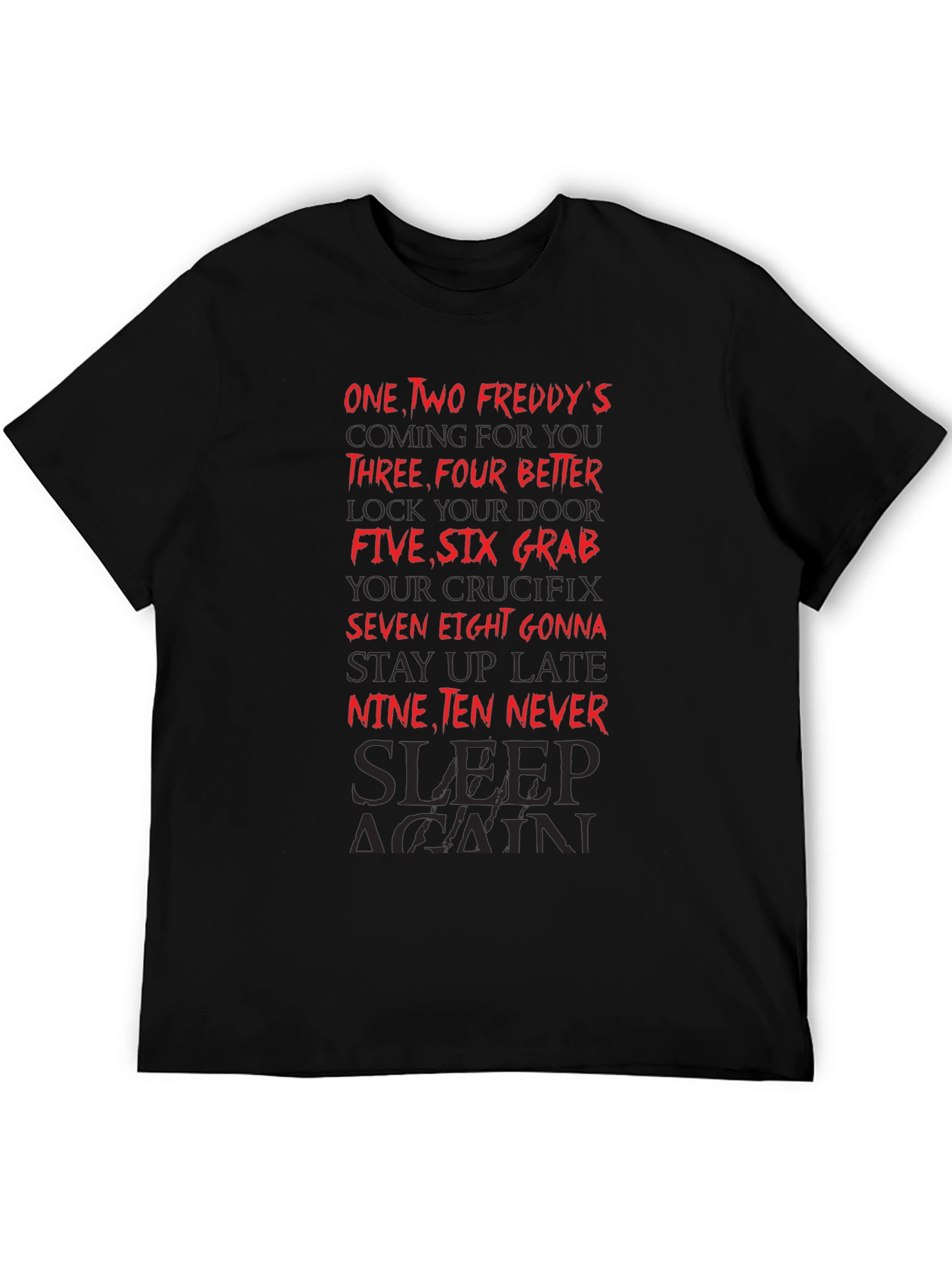 Freddy Krueger Never Sleep Again Graphic Tee - Horror Movie T-Shirt